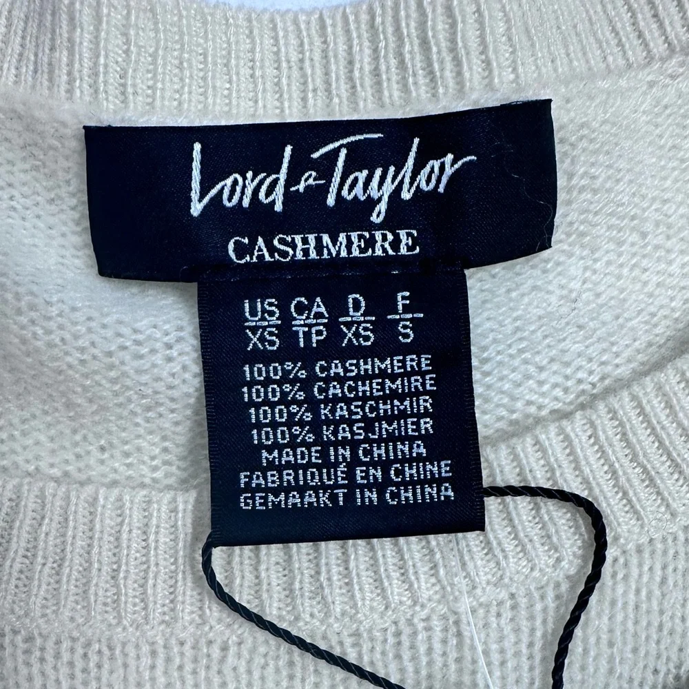 LORD & TAYLOR CASHMERE Short sleeves‎ Sweater Size XSMALL